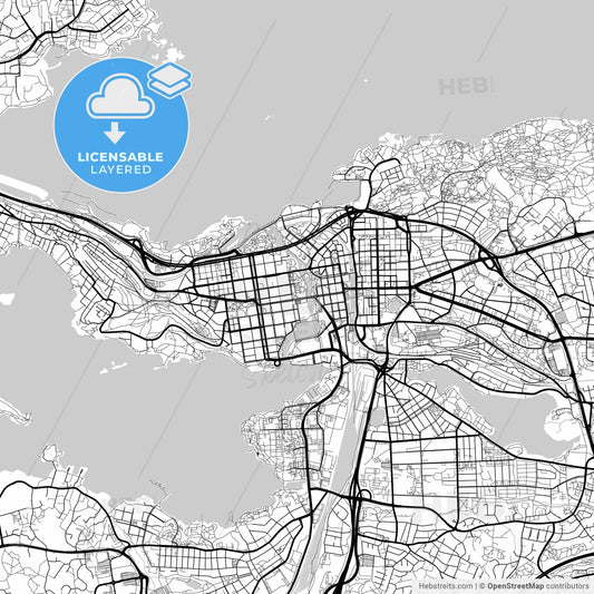 Layered PDF map of Tampere, Tampere, Finland