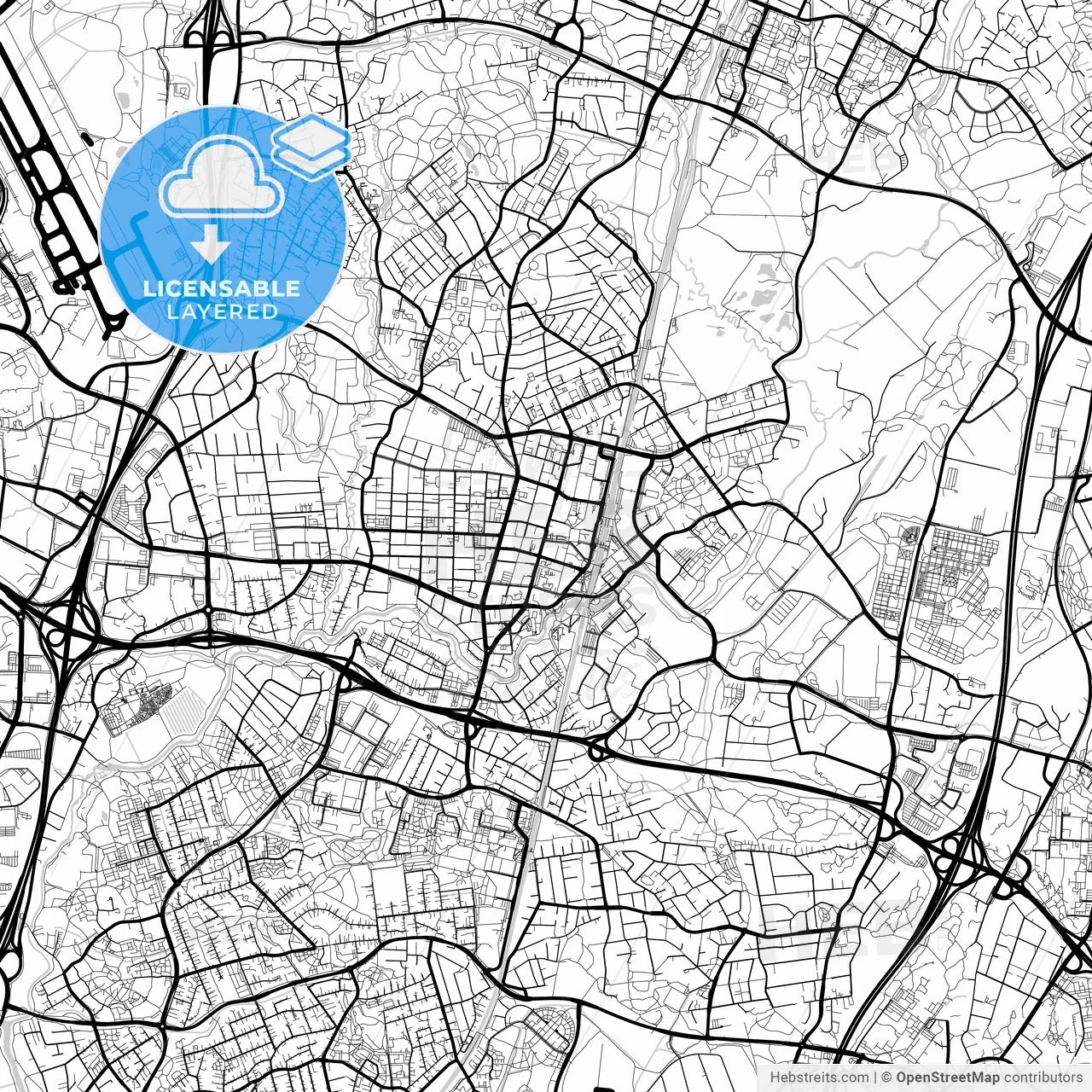 Layered PDF map of Vantaa, Helsinki, Finland