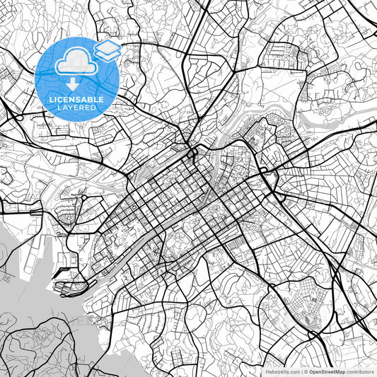 Layered PDF map of Turku, Turku, Finland