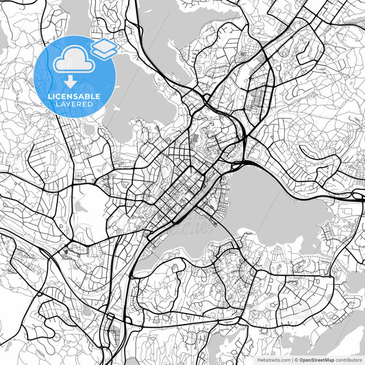 Layered PDF map of Jyväskylä, Finland