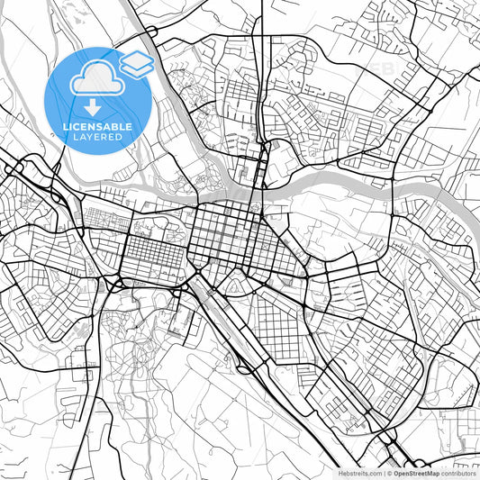 Layered PDF map of Pori, Finland