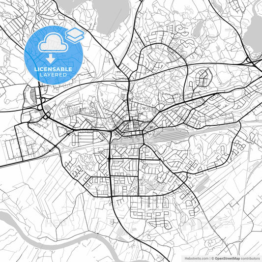 Layered PDF map of Kouvola, Finland
