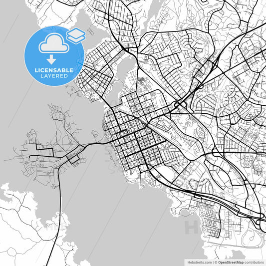 Layered PDF map of Vaasa, Finland
