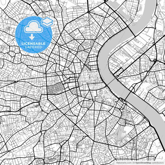 Layered PDF map of Bordeaux, Gironde, France