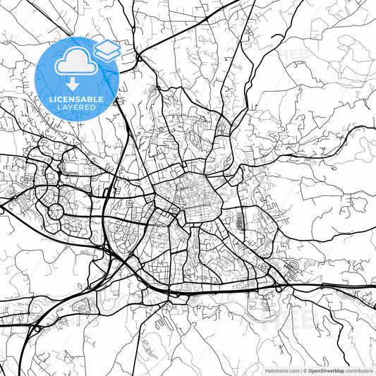 Layered PDF map of Aix-en-Provence, Bouches-du-Rhône, France