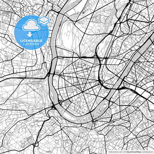 Layered PDF map of Boulogne-Billancourt, Hauts-de-Seine, France
