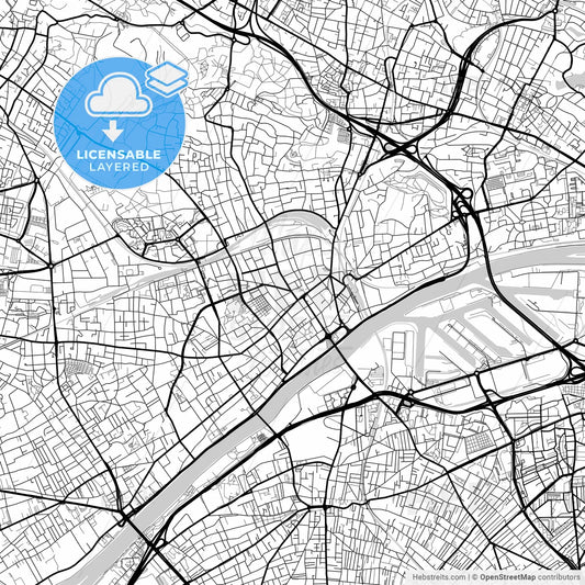 Layered PDF map of Argenteuil, Val-d Oise, France