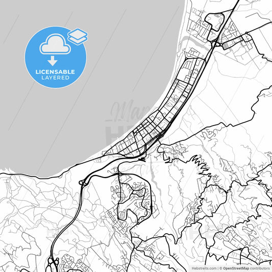 Layered PDF map of Saint-Paul, Réunion, France