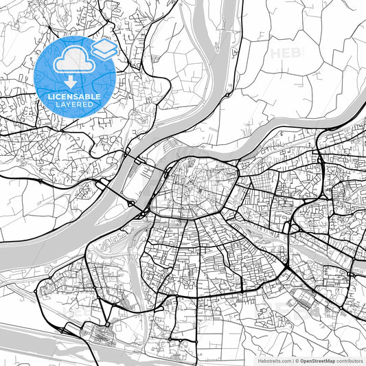 Layered PDF map of Avignon, Vaucluse, France