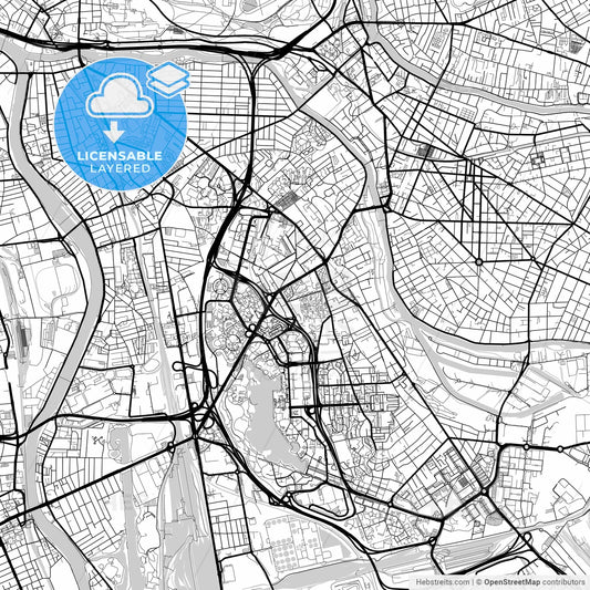Layered PDF map of Créteil, Val-de-Marne, France
