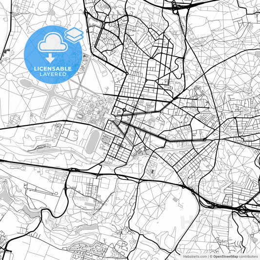 Layered PDF map of Versailles, Yvelines, France