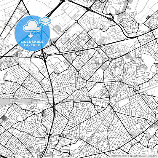 Layered PDF map of Aulnay-sous-Bois, Seine-Saint-Denis, France