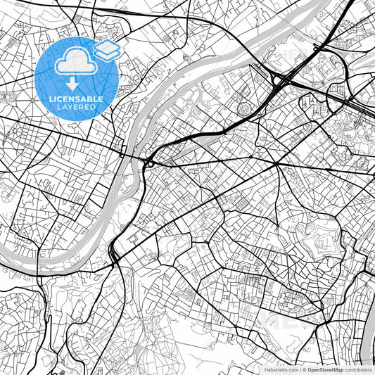 Layered PDF map of Rueil-Malmaison, Hauts-de-Seine, France