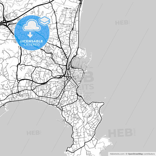 Layered PDF map of Antibes, Alpes-Maritimes, France