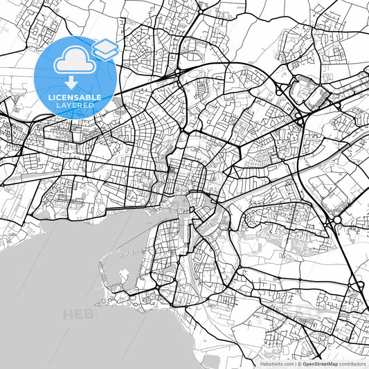 Layered PDF map of La Rochelle, Charente-Maritime, France