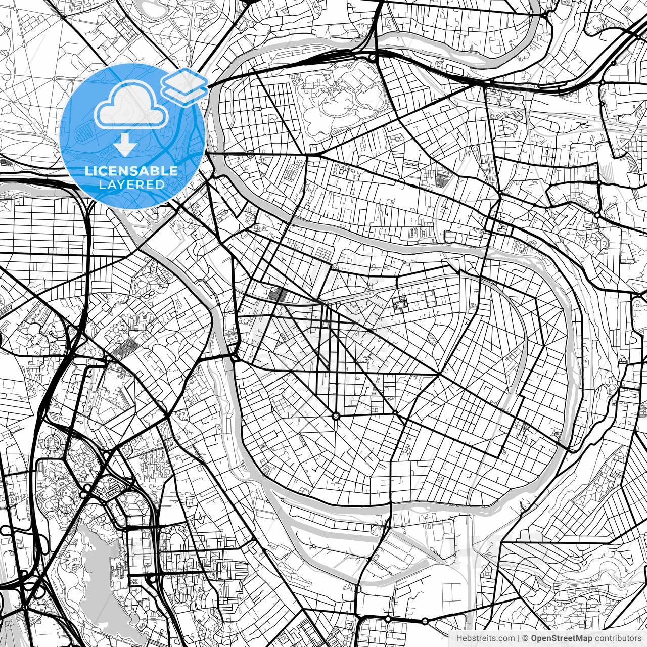 Layered PDF map of Saint-Maur-des-Fossés, Val-de-Marne, France