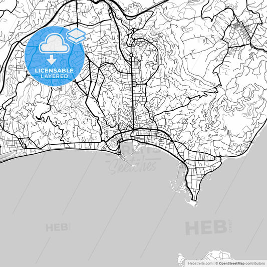 Layered PDF map of Cannes, Alpes-Maritimes, France