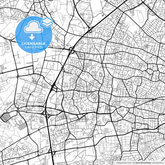 Layered PDF map of Mérignac, Gironde, France