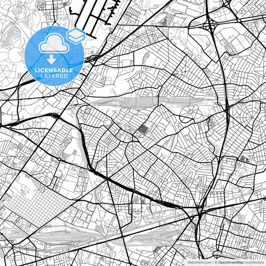 Layered PDF map of Drancy, Seine-Saint-Denis, France