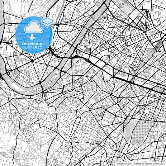 Layered PDF map of Issy-les-Moulineaux, Hauts-de-Seine, France