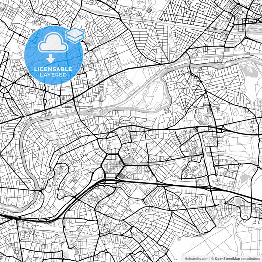 Layered PDF map of Noisy-le-Grand, Seine-Saint-Denis, France