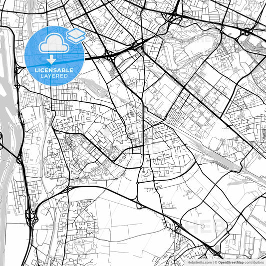 Layered PDF map of Vénissieux, Rhône, France