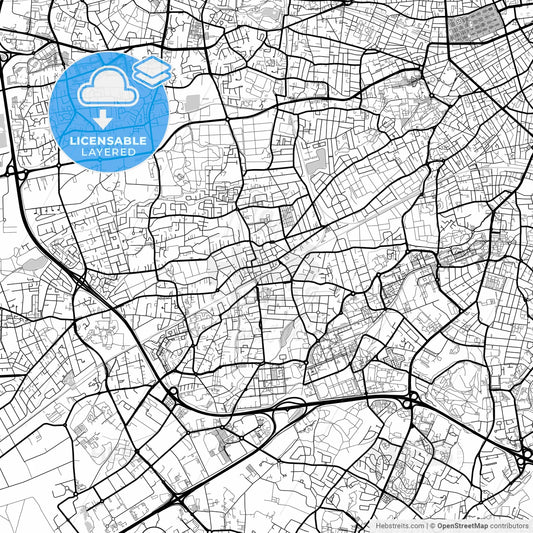 Layered PDF map of Pessac, Gironde, France