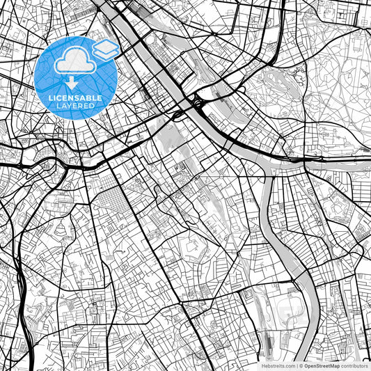 Layered PDF map of Ivry-sur-Seine, Val-de-Marne, France