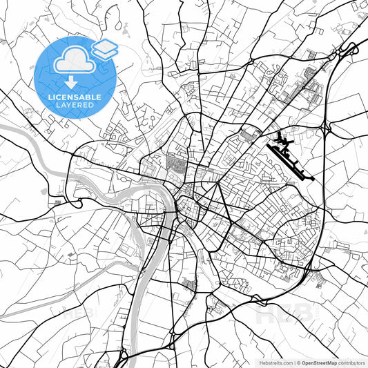 Layered PDF map of Montauban, Tarn-et-Garonne, France