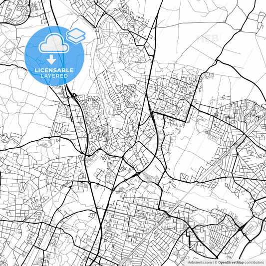 Layered PDF map of Sarcelles, Val-d Oise, France