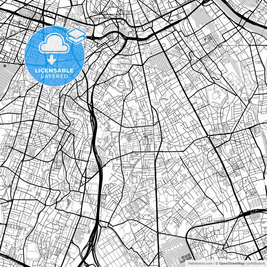 Layered PDF map of Villejuif, Val-de-Marne, France
