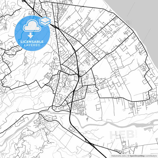 Layered PDF map of Saint-André, Réunion, France