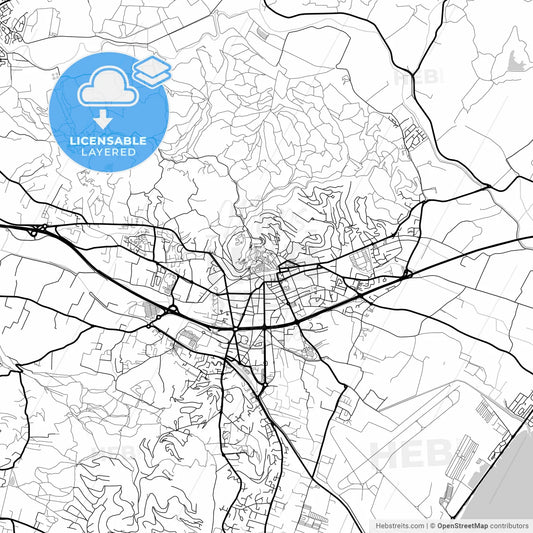 Layered PDF map of Hyères, Var, France