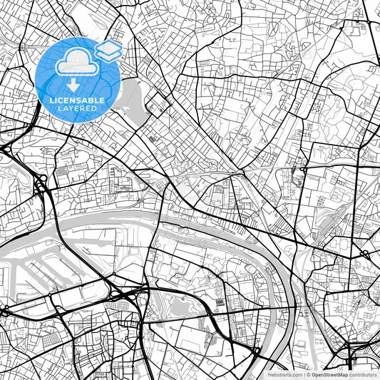 Layered PDF map of Épinay-sur-Seine, Seine-Saint-Denis, France