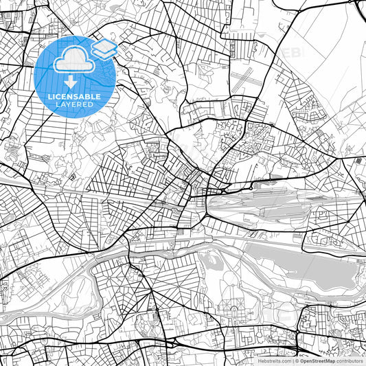 Layered PDF map of Chelles, Seine-et-Marne, France