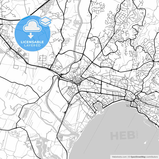 Layered PDF map of Fréjus, Var, France