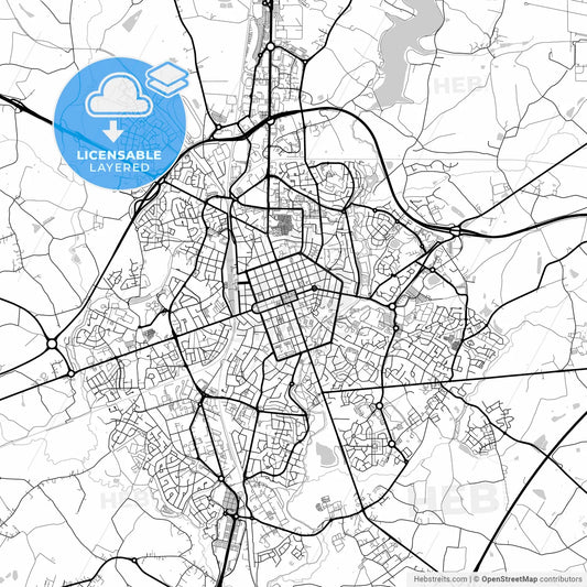 Layered PDF map of La Roche-sur-Yon, Vendée, France