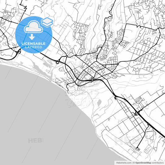 Layered PDF map of Saint-Louis, Réunion, France