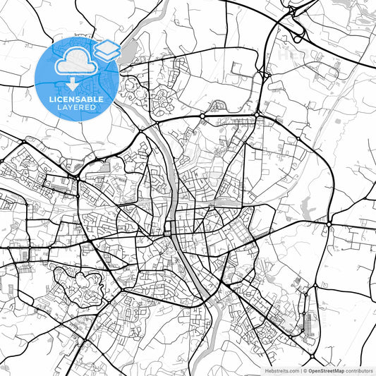 Layered PDF map of Laval, Mayenne, France