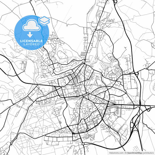 Layered PDF map of Évreux, Eure, France