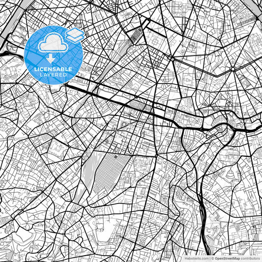Layered PDF map of Montrouge, Hauts-de-Seine, France