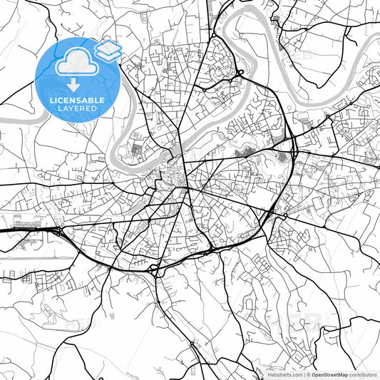 Layered PDF map of Albi, Tarn, France