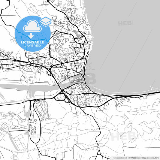 Layered PDF map of Martigues, Bouches-du-Rhône, France
