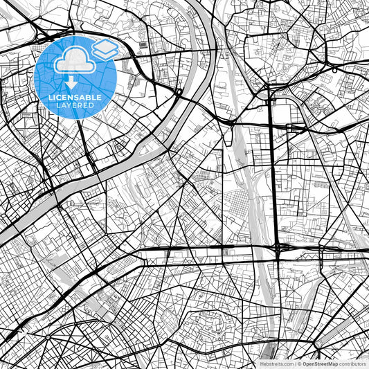 Layered PDF map of Saint-Ouen, Seine-Saint-Denis, France