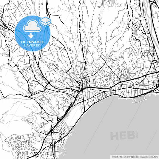 Layered PDF map of Cagnes-sur-Mer, Alpes-Maritimes, France