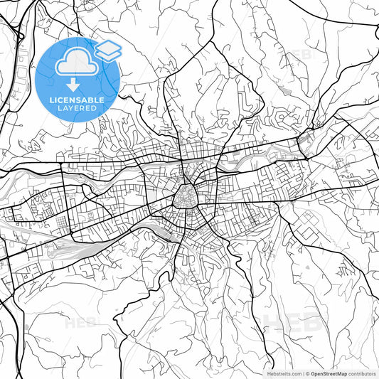 Layered PDF map of Brive-la-Gaillarde, Corrèze, France