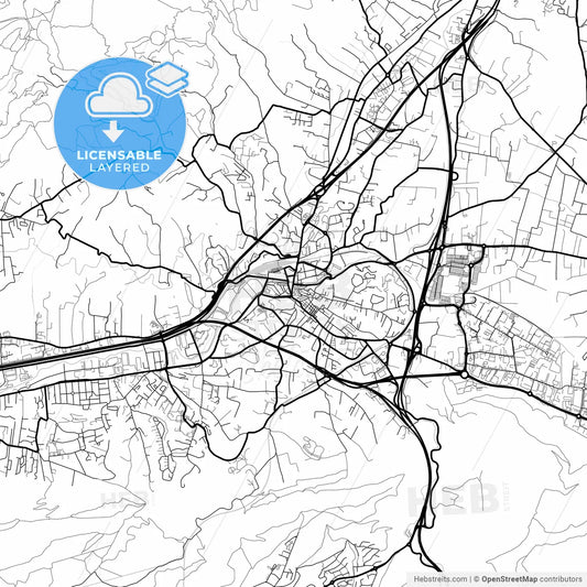 Layered PDF map of Aubagne, Bouches-du-Rhône, France