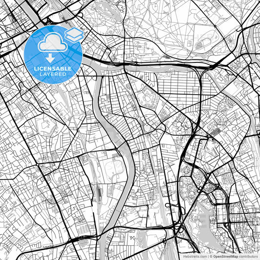 Layered PDF map of Alfortville, Val-de-Marne, France