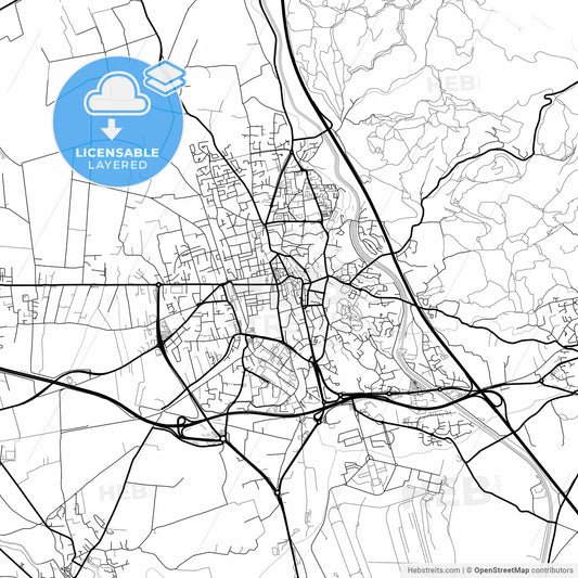 Layered PDF map of Salon-de-Provence, Bouches-du-Rhône, France