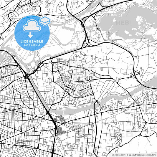 Layered PDF map of Vaulx-en-Velin, Rhône, France